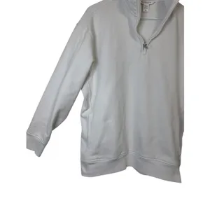 Athleta Quarter Zip Sweatshirt Womens XS Light Gray Cotton Blend Pullover Pocket thumbnail 7