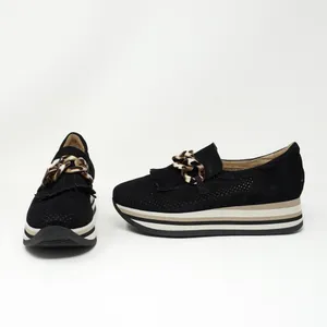 NEW Softwaves Cadie Suede Leather Perforated Tortoise Shell Chain Platform Shoes thumbnail 1