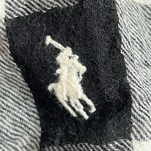 Polo Ralph Lauren Black and White Checkered Scarf wool preppy heritage unisex thumbnail 4