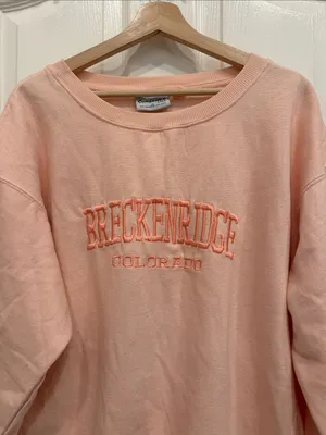 Breckenridge Colorado peach embroidered sweatshirt thumbnail 2