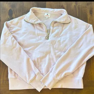 Sundry light pink quarter-zip‎ sweatshirt size 3 thumbnail 1
