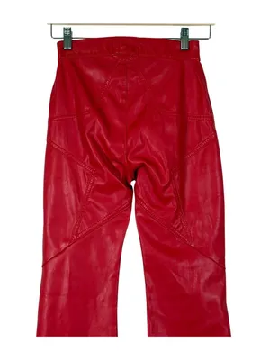 REVICE Red Faux Leather Bootcut Pants Size 24 thumbnail 6