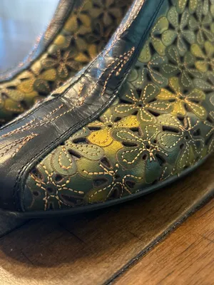 Pikolinos Floral Leather Ankle Booties Green Comfort Shoes EU 38 thumbnail 13