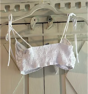 ZARA Cropped Eyelet Top thumbnail 2