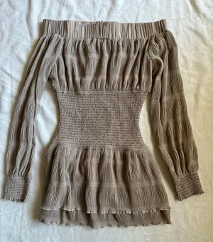 Generation Outcast Clothing Diane Mini Dress Taupe thumbnail 3