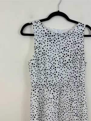 BB Dakota Something About Dots Sleeveless White Polka Dot Tiered Midi Dress Sm thumbnail 3