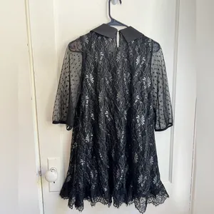 Simply Couture Black Lace Peter Pan Collar Mod Mini Dress Small thumbnail 2