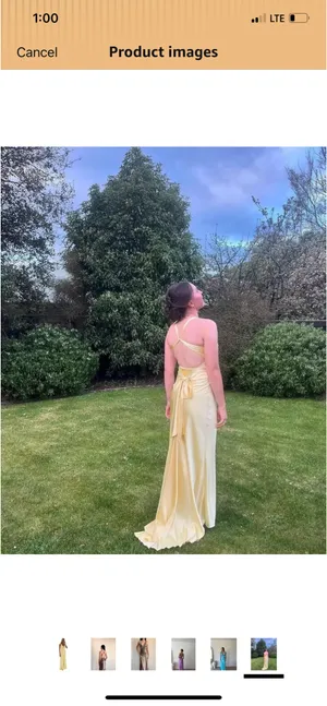Satin Yellow dress Size 4 thumbnail 2
