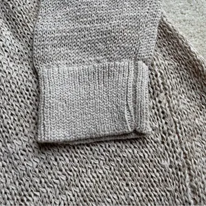 LOFT Light Cream Crew Neck Cable Sweater Size M thumbnail 4