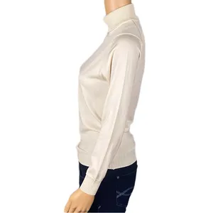 GIVENCHY Sport Vintage 70s Ivory GG Logo Turtleneck Sweater Zipper FLAW Small? thumbnail 7
