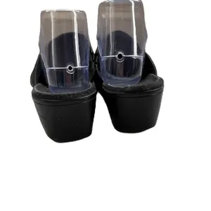 Clarks Black Leather Women's Clogs Slip-On Shoes Size 9 Mules Clog Block‎ Heel thumbnail 4