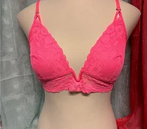 Aerie Lace Bralette in Vibrant Pink thumbnail 1