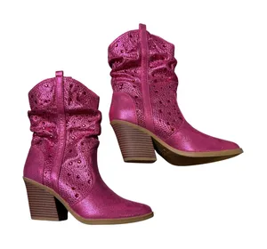 Sugar Kassandra 2 Pink Rhinestone Slouchy Boots thumbnail 1