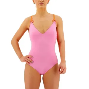 Kate Spade Plunging V-Neck One‎ Piece Swimsuit Pink Orange Small thumbnail 2