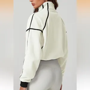NWT women's half zip cozy Sherpa fleece pullover sweater women's small oversized thumbnail 9