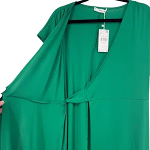 NWT Mango Women's Bow‎ Wrap Midi Dress Kelly Green Size 6 Feminine Contemporary thumbnail 11