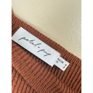 Petal + Pup Knit Sweater Midi Dress Size 2 Rust Terracotta V Neck Long Sleeve thumbnail 14