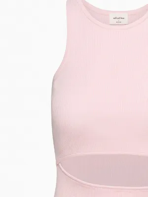 Aritzia Pink Ribbed Tank Dress with Front Cutout SZ MEDIUM thumbnail 9