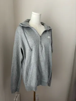 Nike Fleece grey quarter-zip hoodie (M) thumbnail 2