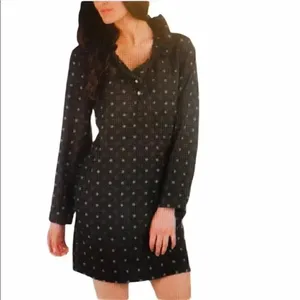 MUD PIE Whitney Long Longline Flowy Office Sleeve Ruffle Womens Dress SZ M thumbnail 3