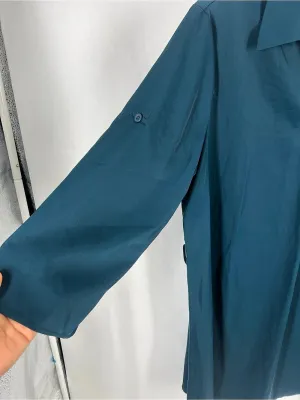 NWT Halara Ink Green Roll-Up Sleeve Relaxed Work Shirt Dress M thumbnail 8
