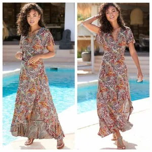 LASCANA Women's Printed Side Slit Maxi Dress Size 10 thumbnail 2