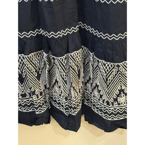 Polo Ralph Lauren Embroidered Peasant Midi Dress Black Size 2 Cotton Voile thumbnail 5