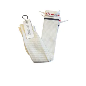Free People Movement Knee High Athletic Socks White Striped Lace-Up One Size NWT thumbnail 2