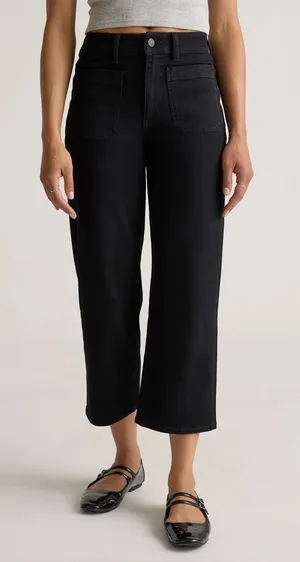 Quince Bella Stretch Patch Pocket Wide Leg Jeans 26 thumbnail 1