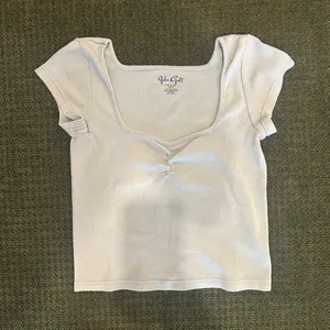 Brandy Melville Sage Green Cinched Baby Tee thumbnail 1