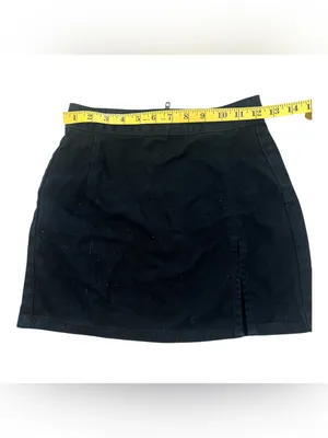 LIONESS The Lola Black Denim Slit Mini Skirt - Size XS thumbnail 3