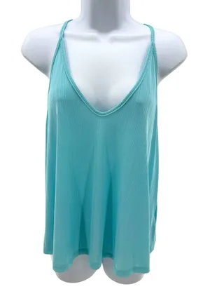 NWT Intimately Free People Mint Ribbed Open Back Tank Top Size Small‎ thumbnail 1