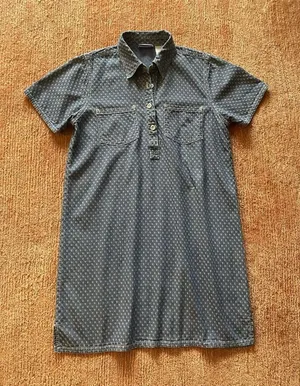 Erika Collection Blue Denim Mini Short Sleeve Cotton Women’s Dress Size M thumbnail 1