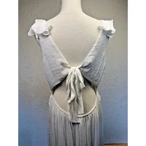 Audrey Parks Francesca's White Ruffle Maxi‎ Large Dress Beach Bridal Feminine thumbnail 4