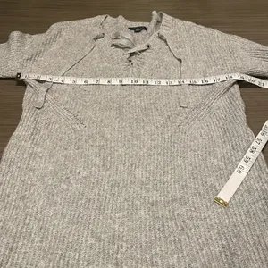 American Eagle Gray Knit Lace Up Long Sleeve Sweater Dress Size M‎ thumbnail 8