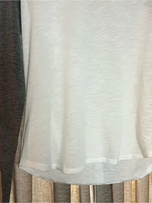 Pink Victoria’s Secret Y2K Raglan Long-Sleeve Top in White and Gray Size Medium thumbnail 4
