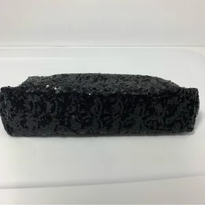 Victoria's Secret Clutch Handbag Sequence Black Snap Bag Make Up‎ Bag thumbnail 4