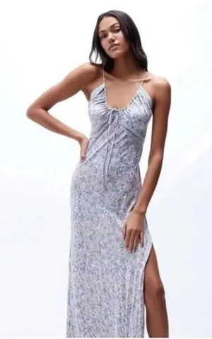 Free People Intimately All I Ever Wanted Maxi Floral Pink Blue Slit Dress Slip thumbnail 1