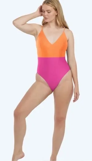 Summersalt Pink Orange Wave One Piece Swimsuit Size 6 thumbnail 1