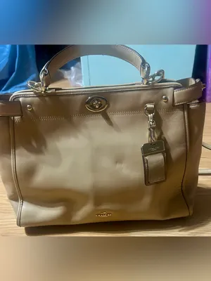 Gorg Authentic Vintage Coach Large Gramercy Leather Satchel – Beige – Pre-Owned thumbnail 13