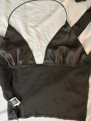 Black Satin Halter Top Size XS thumbnail 6