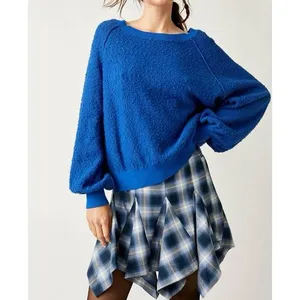 Free People Found My Friend Pullover Balloon Sleeve Popcorn Knit Sweater thumbnail 3