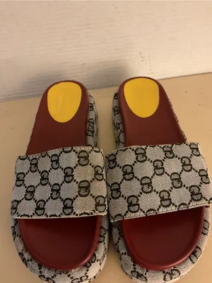 Fashion women canvas platform monogram slide sandals US 10 thumbnail 5