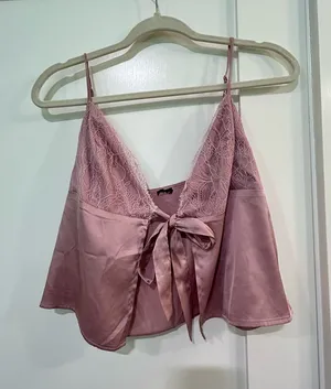 Urban Outfitters Pink Lace Tie-Front Blouse Size Medium thumbnail 1