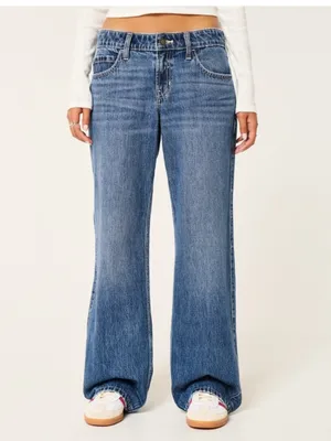 Hollister Jeans Womens Low Rise Supper Baggy Med Wash 100% Cotton Size 29 thumbnail 2