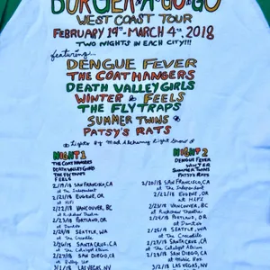 2018 Burger A Go Go West Coast Tour T Shirt Burger Records Graphic Tee thumbnail 4