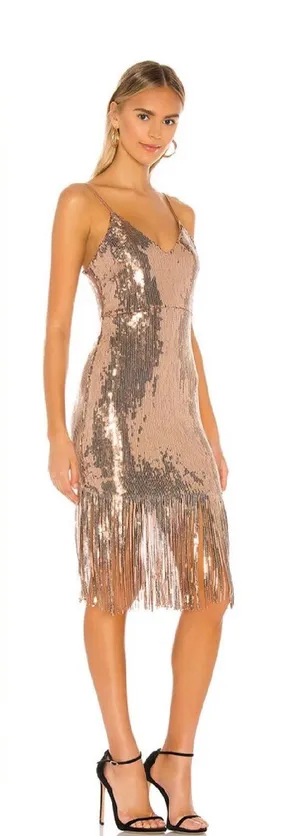 Superdown Raquel Mini Dress in Gold Size XXS thumbnail 1