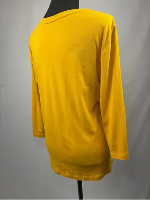 Scoop Neck Long Sleeve Top Mustard Yellow thumbnail 8