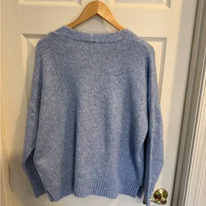 Ella Moss Heathered Light Blue V-Neck Button Front Cardigan thumbnail 6