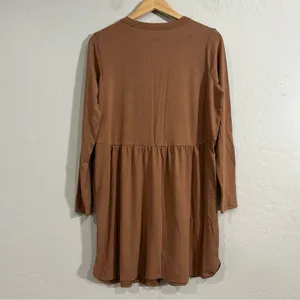 Zenana Babydoll Cardigan Dress Brown Long Sleeve Soft Stretchy 2X NWT Plus thumbnail 4